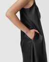 Hen Vegan Leather Slip Dress - Black