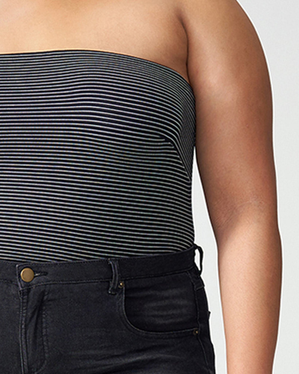 Foundation Bandeau Top - Black/White Stripe