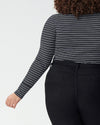 Foundation Long Sleeve Crew Neck Tee - Black/White Stripe