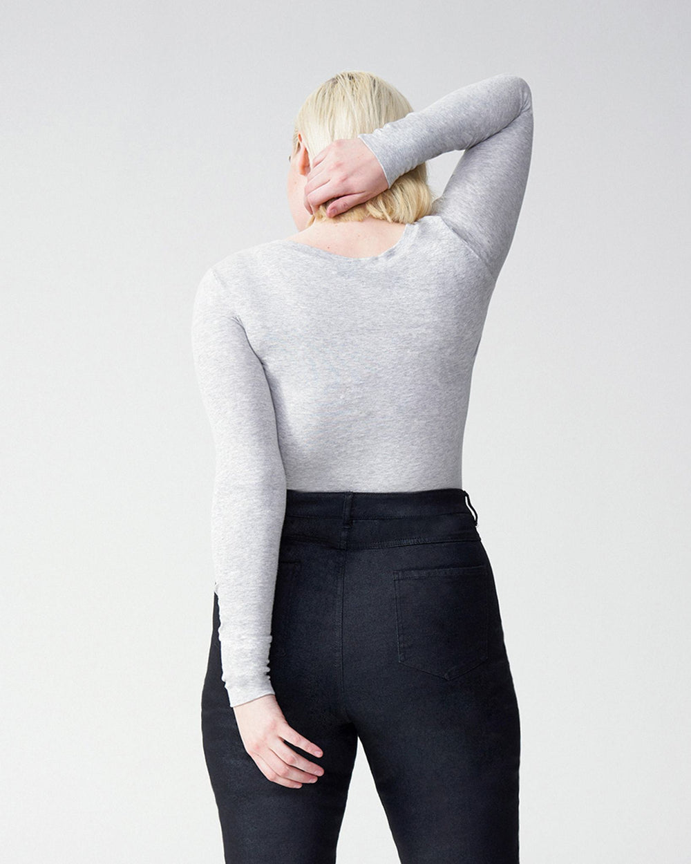 Foundation Long Sleeve Crew Neck Tee - Heather Grey