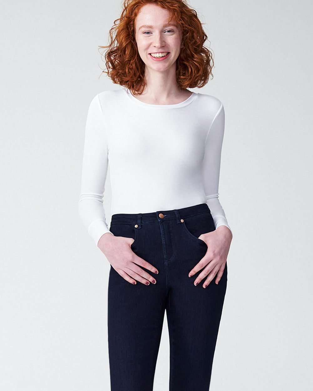 Foundation Long Sleeve Crew Neck Tee - White