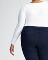 Foundation Long Sleeve V Neck Tee - White Image Thumbnmail #4