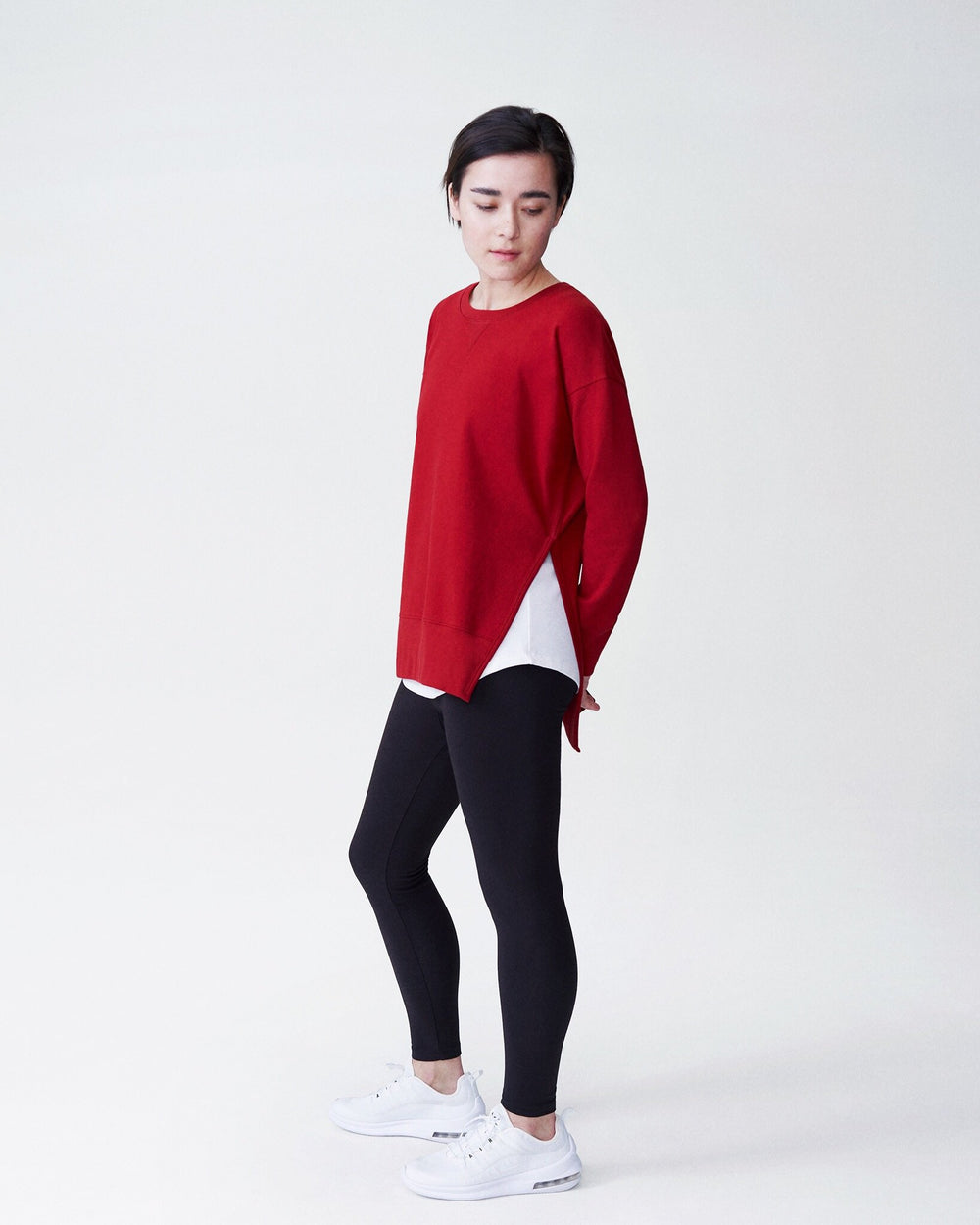 Fiona Open Side Sweatshirt - Red Dahlia