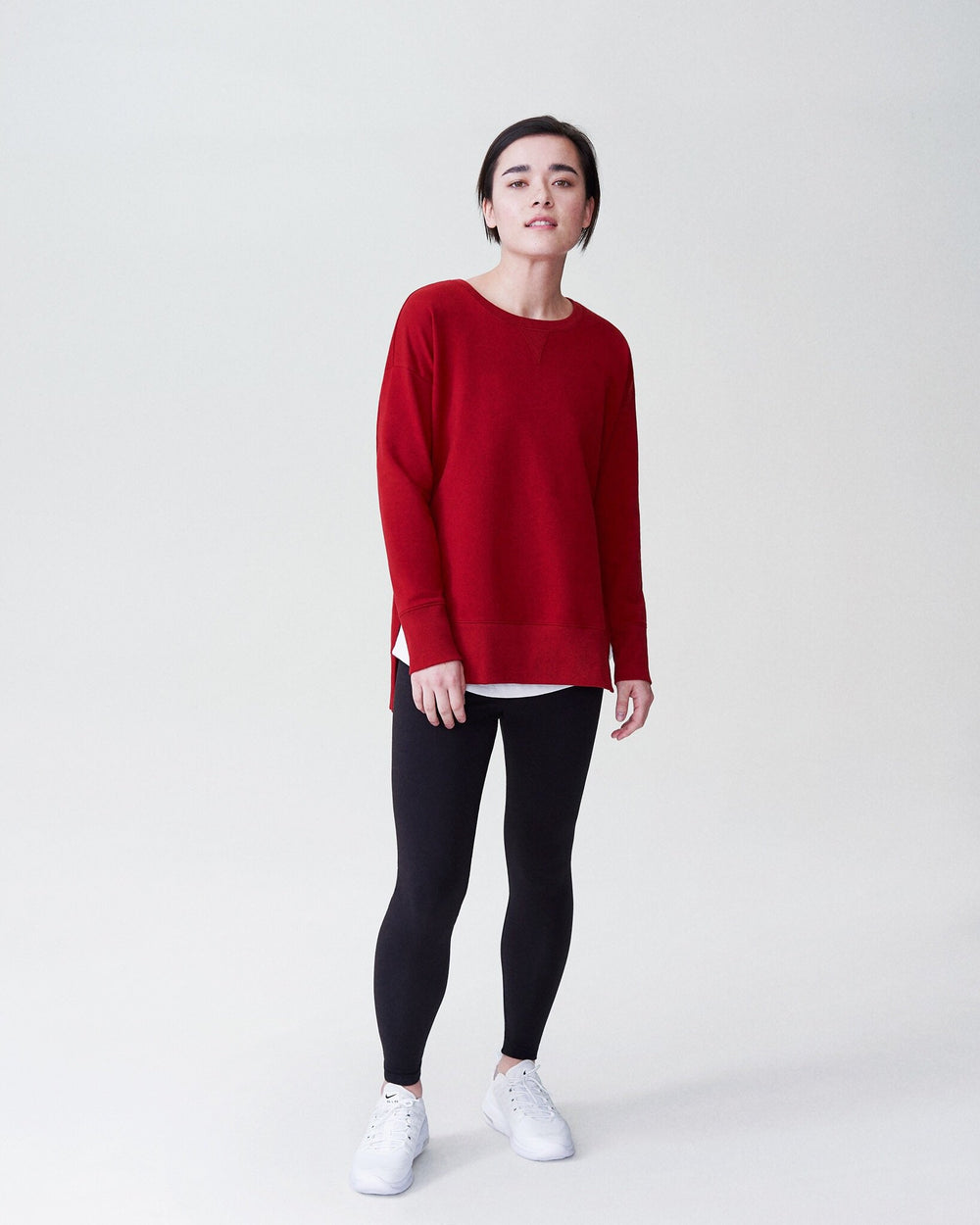 Fiona Open Side Sweatshirt - Red Dahlia