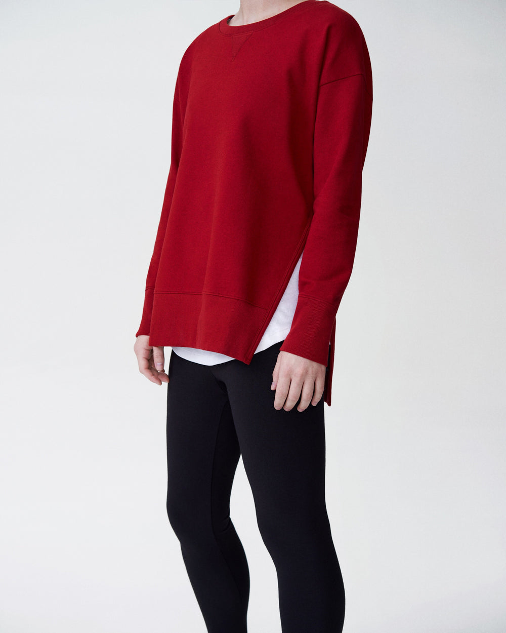 Fiona Open Side Sweatshirt - Red Dahlia