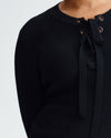 Kirsten Lace-Up Sweater - Black Image Thumbnmail #4