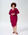 Long Sleeve V-Neck Geneva Dress - Berry
