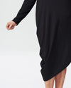 Long Sleeve V-Neck Geneva Dress - Black
