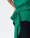 Marano Cupro Wrap Top - Kelly Green