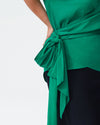 Marano Cupro Wrap Top - Kelly Green Image Thumbnmail #4