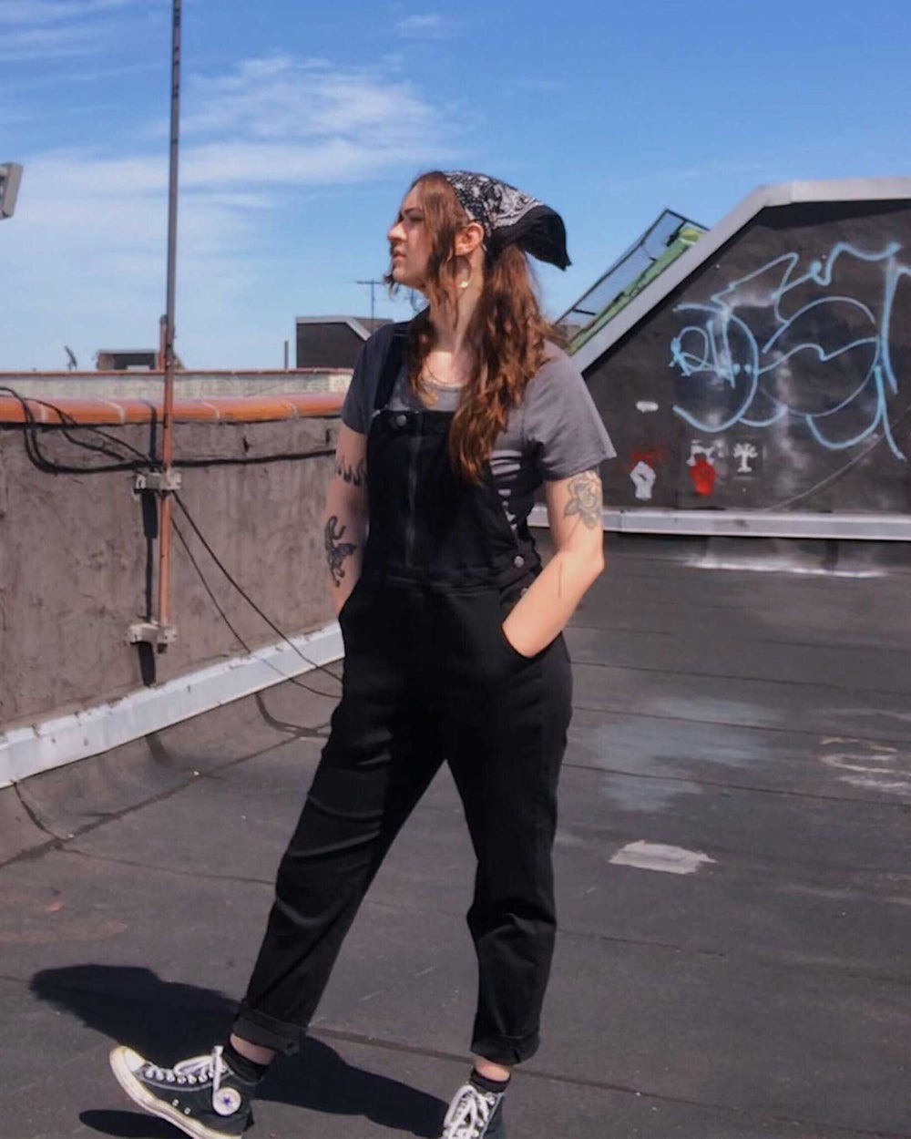 Olivia Denim Overalls - Black