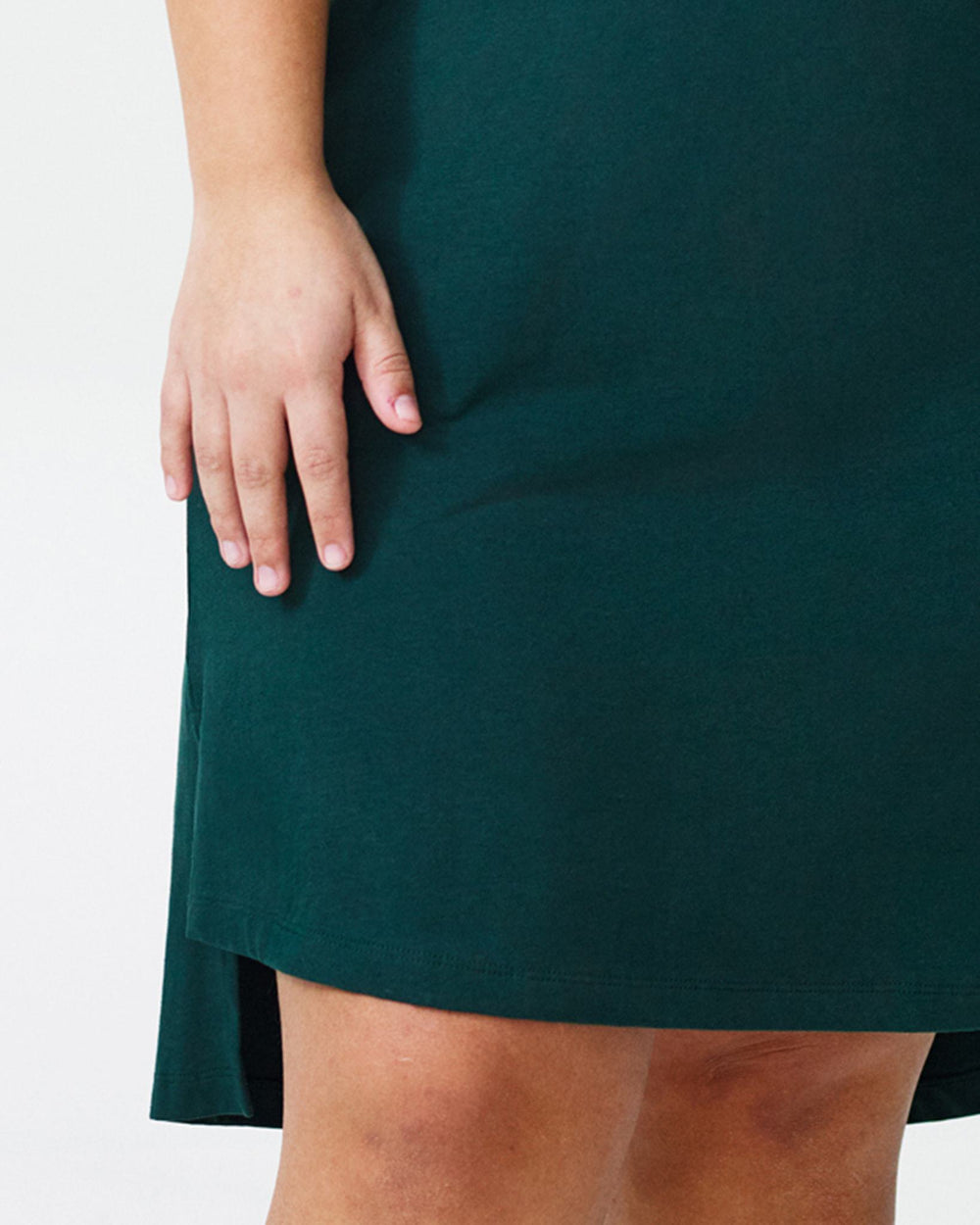 Petite Tesino Washed Jersey Dress - Forest Green