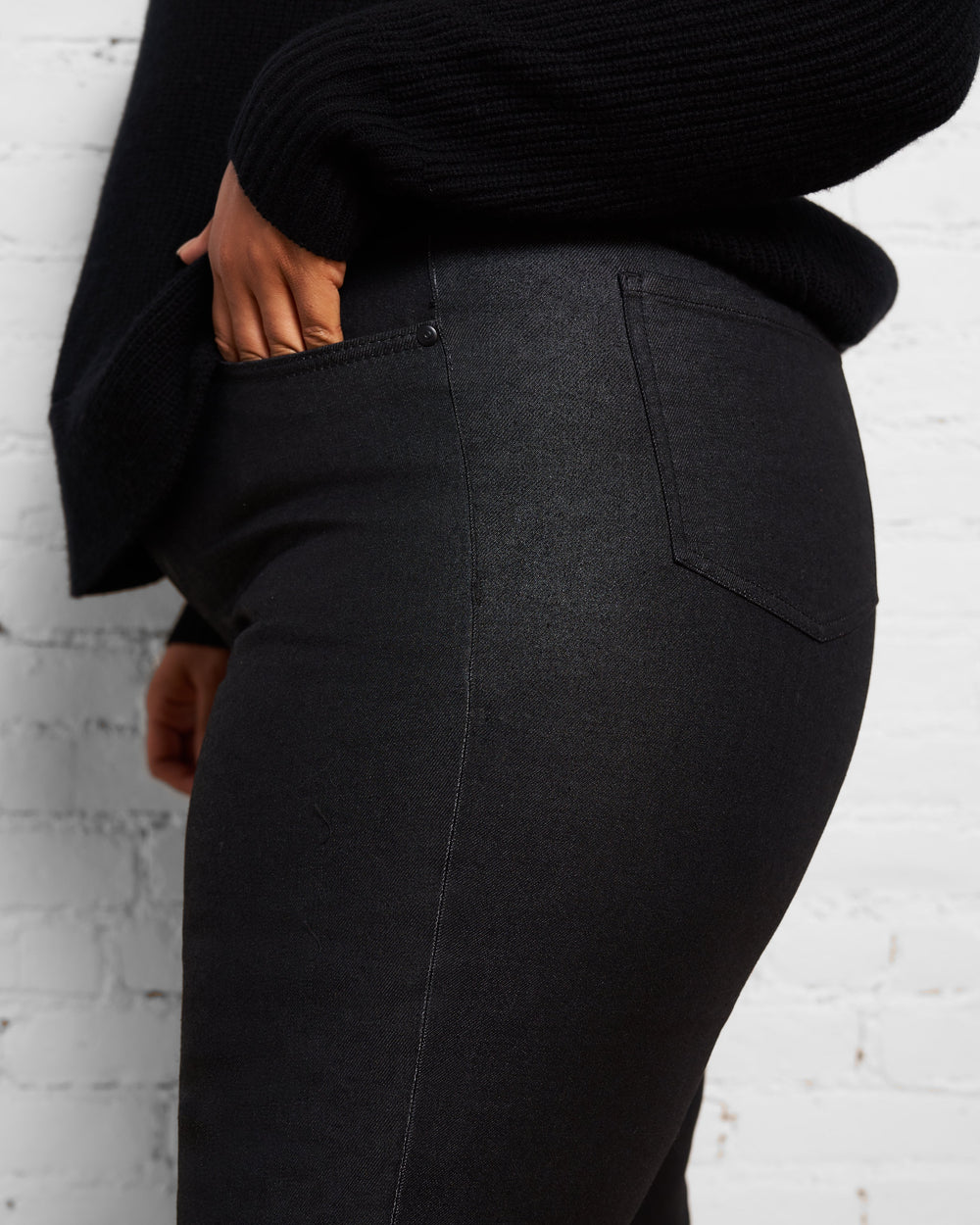 Meuse High Rise Resin Jeans 27 inch - Black