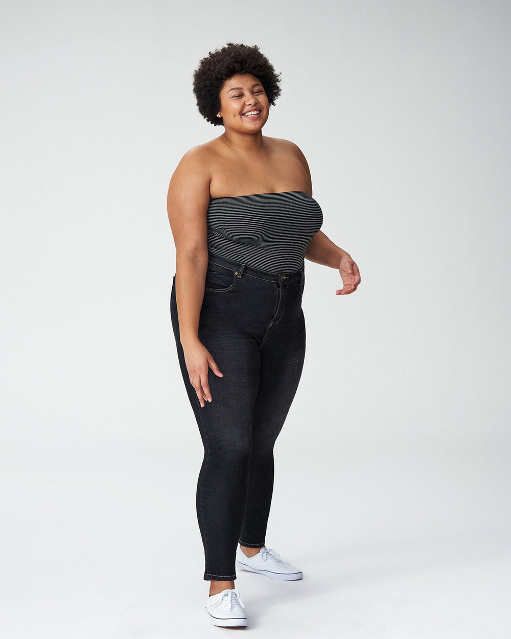 Seine Mid Rise Skinny Jeans 27 Inch - Distressed Black