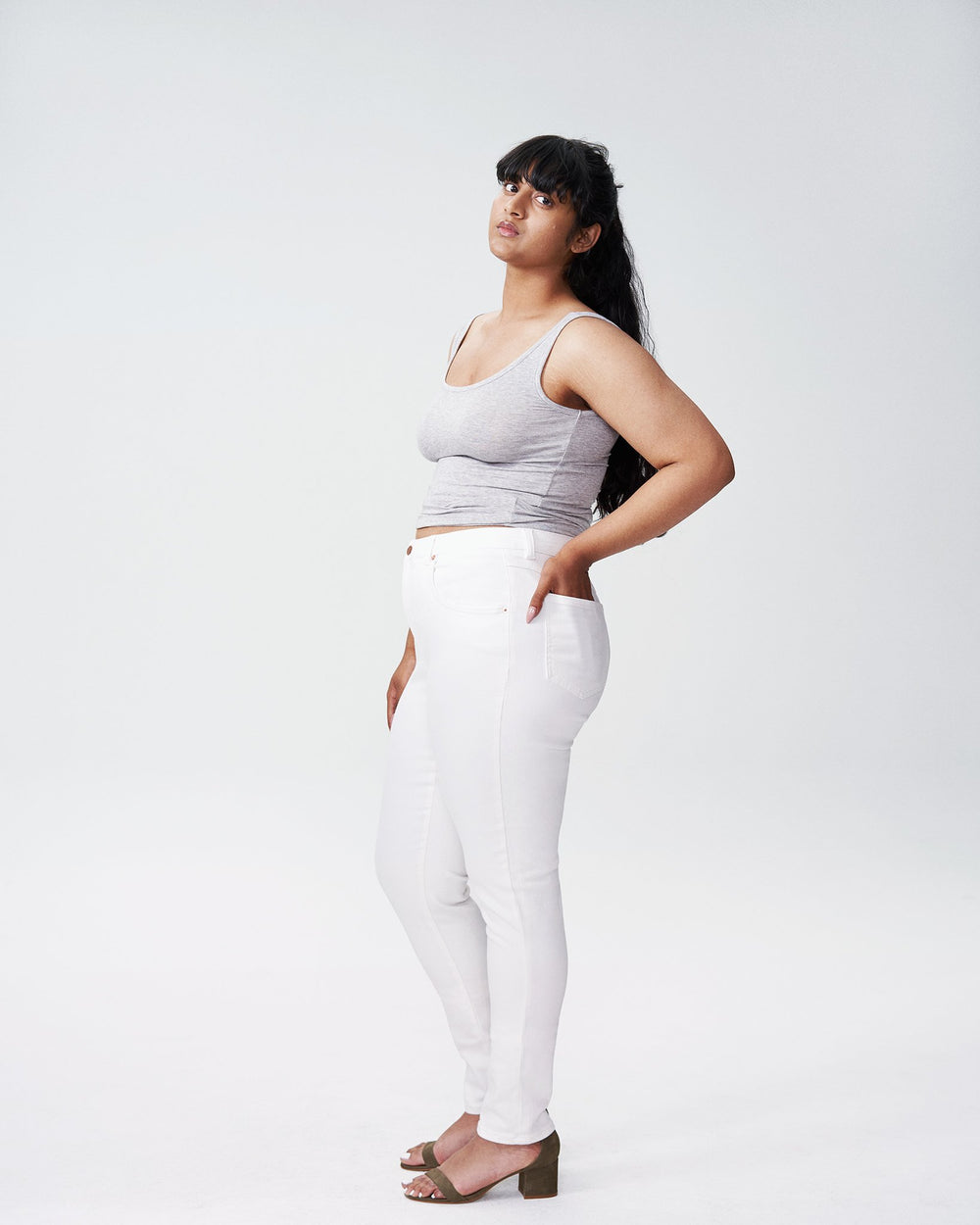 Seine High Rise Skinny Jeans 32 Inch - White