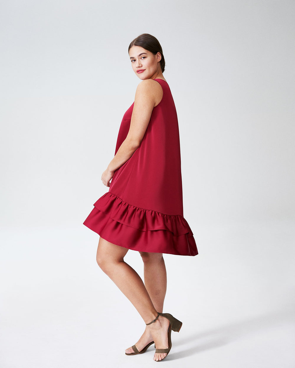 Taza Trapeze Babydoll Dress - Berry