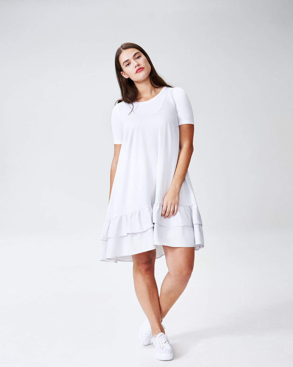 Taza Trapeze Babydoll Dress - Dove Grey