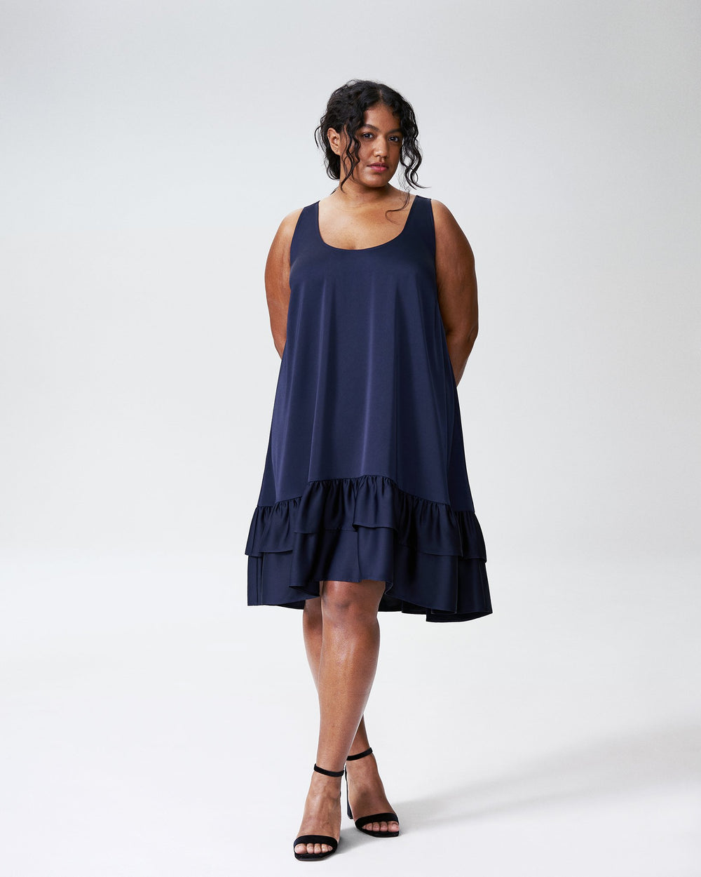 Taza Trapeze Babydoll Dress - Navy