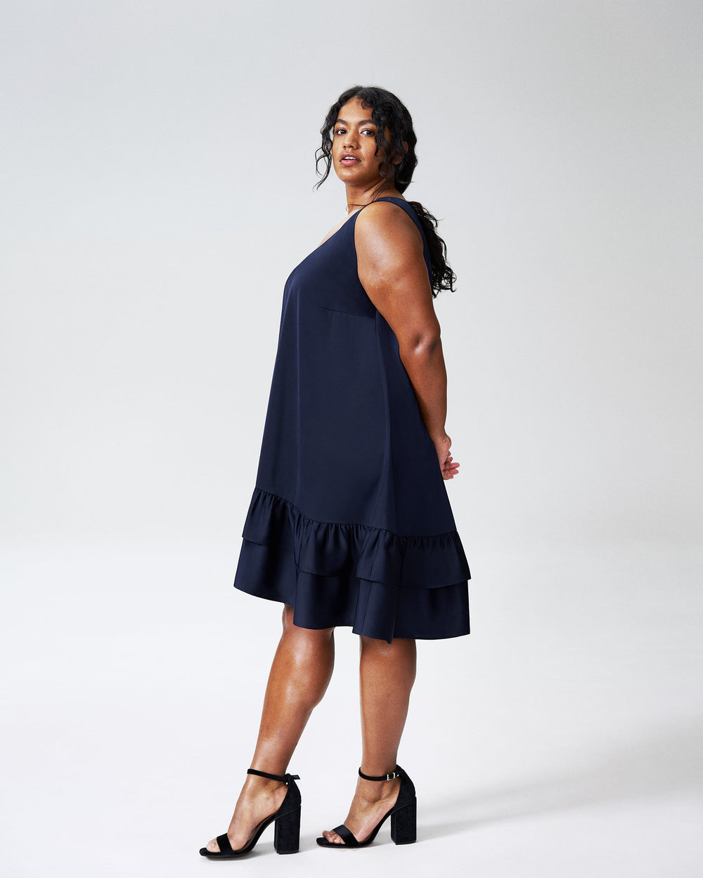 Taza Trapeze Babydoll Dress - Navy