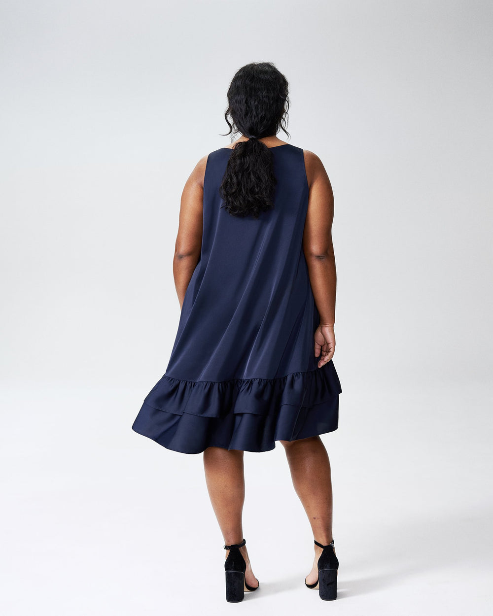 Taza Trapeze Babydoll Dress - Navy