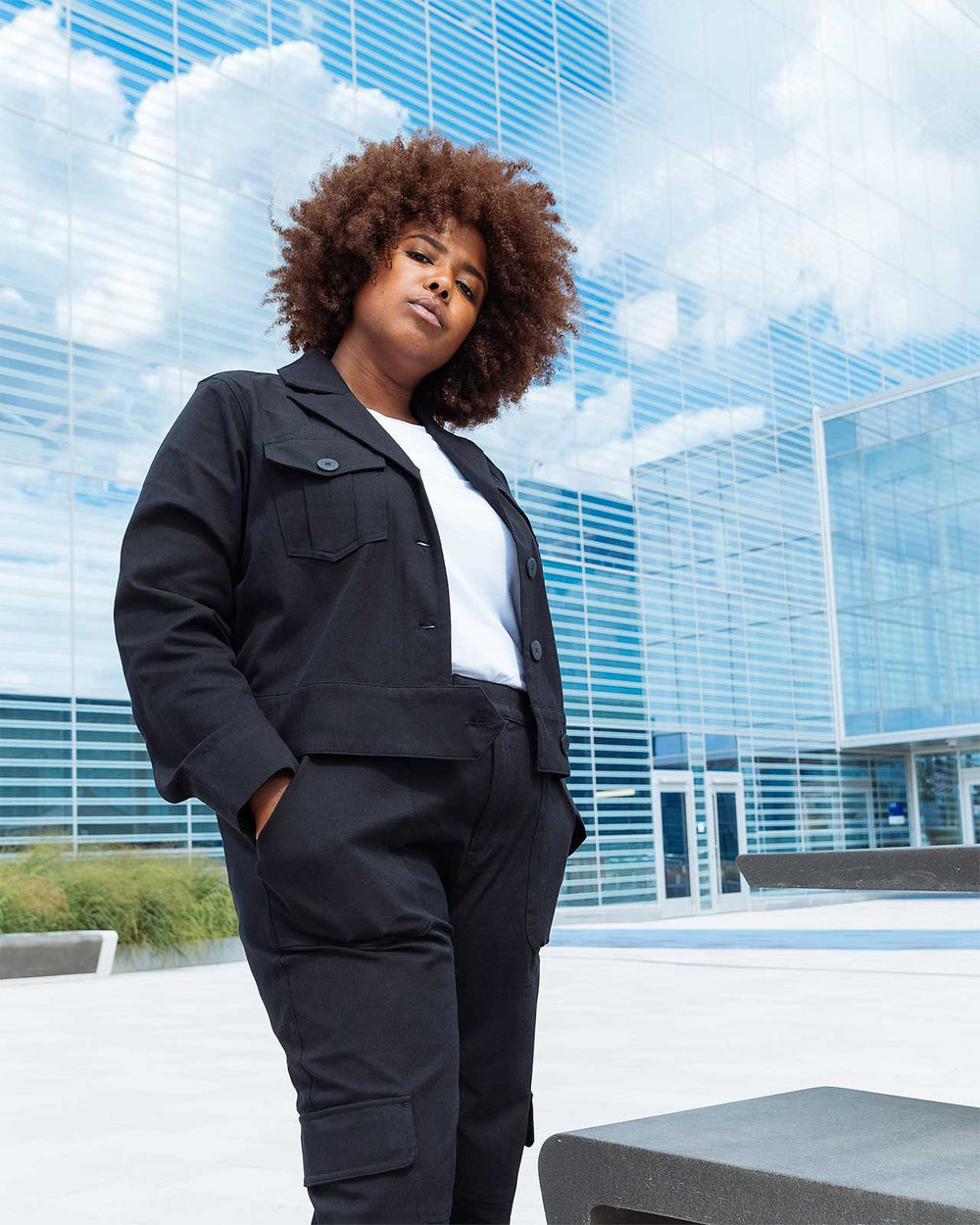 Chelsea Stretch Cotton Twill Jacket - Black