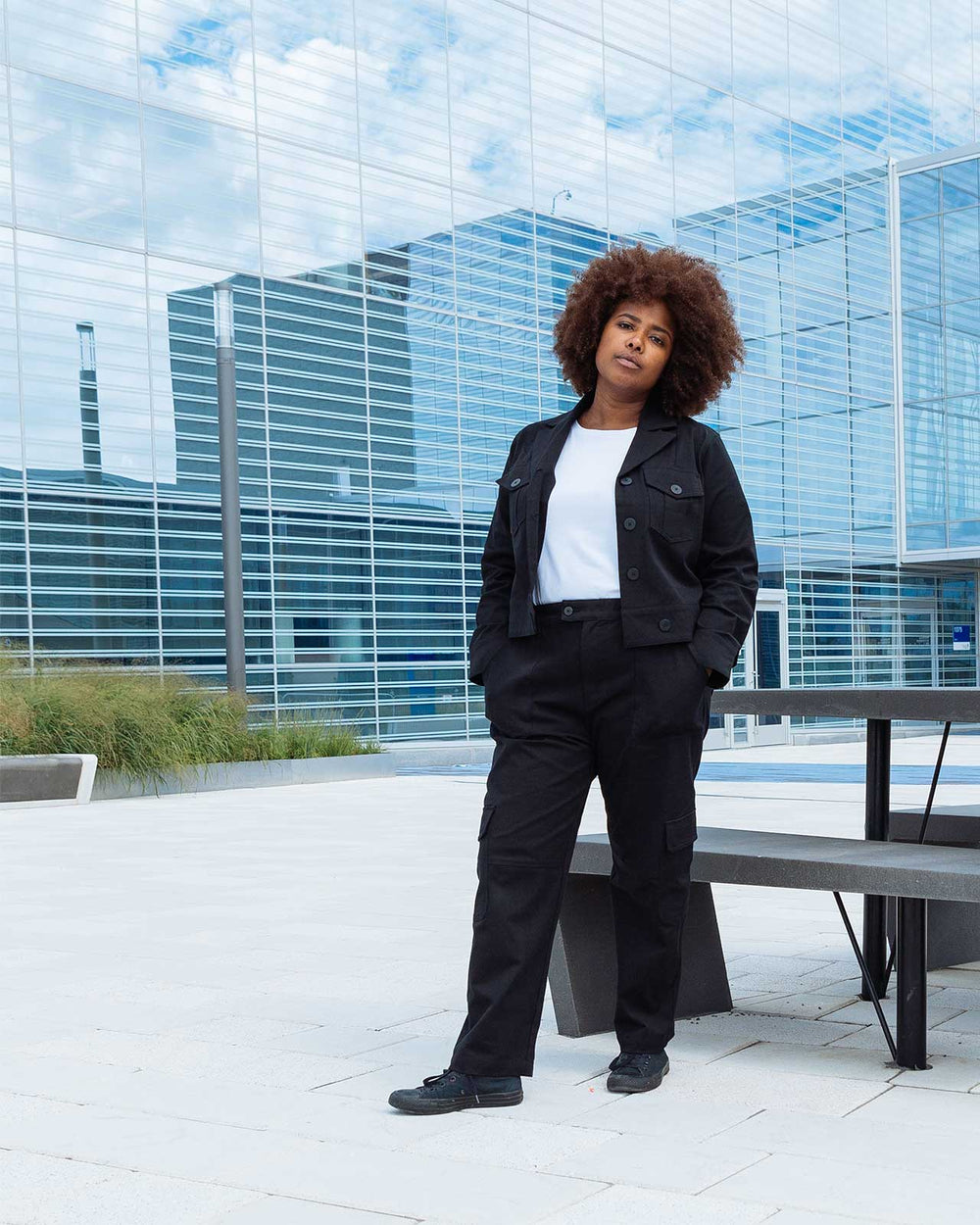 Chelsea Stretch Cotton Twill Jacket - Black