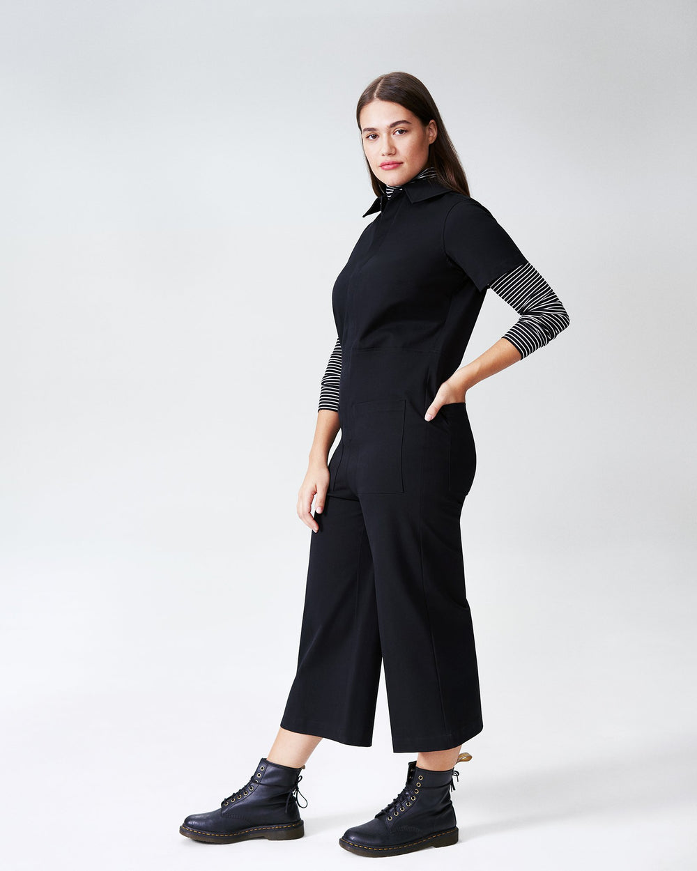 Kate Twill Jumpsuit - Black
