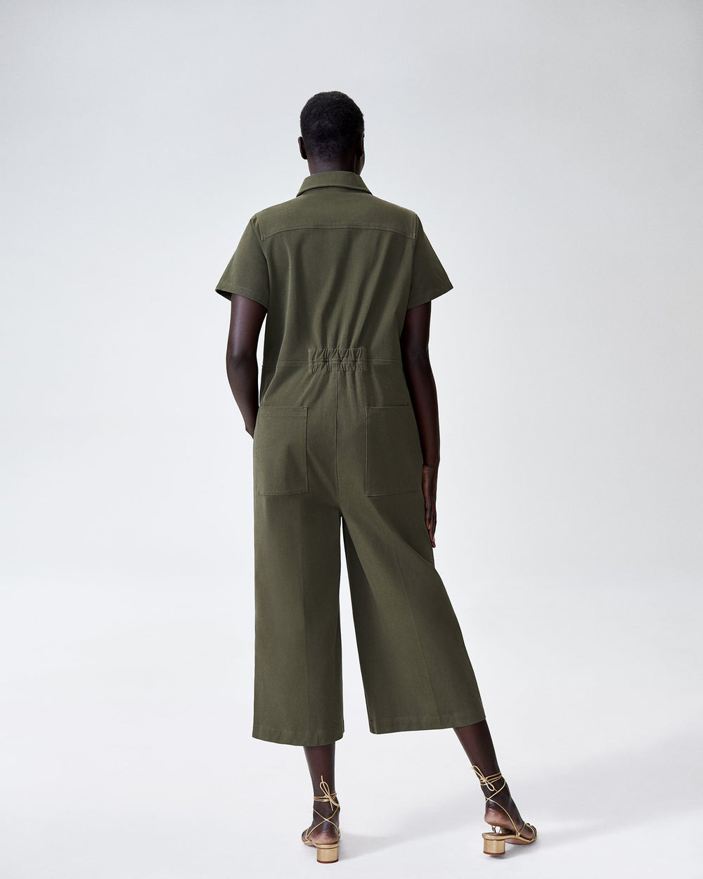 Kate Twill Jumpsuit - Olive