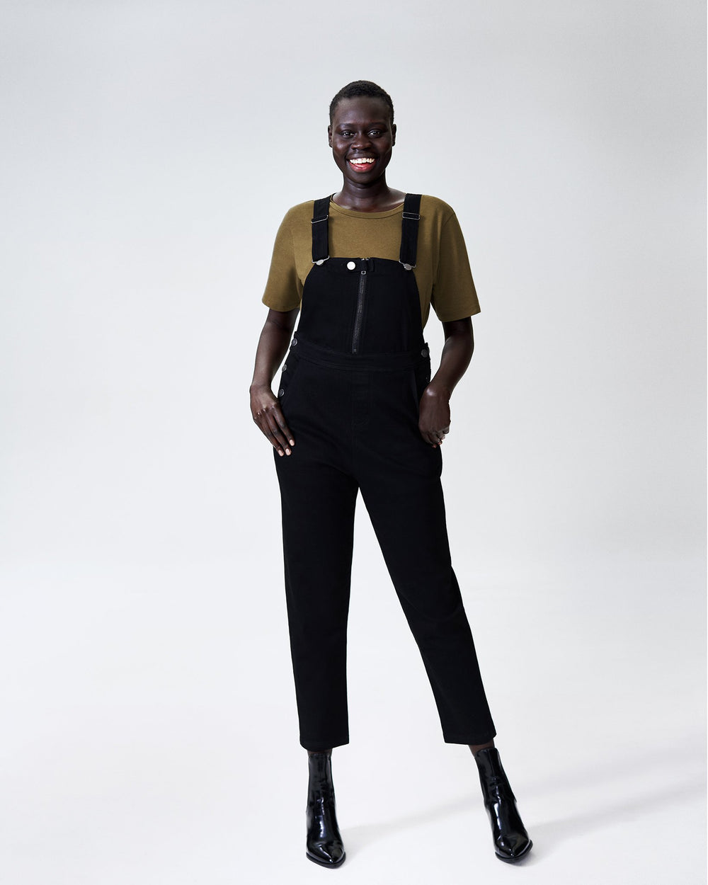 Olivia Denim Overalls - Black