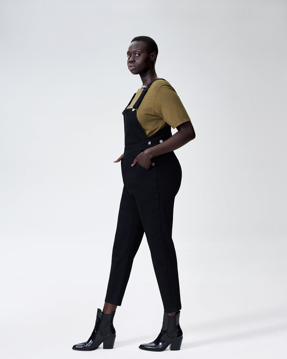 Olivia Denim Overalls - Black